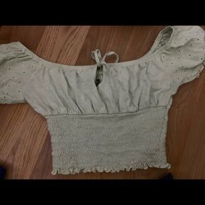 Pacsun Green crop top ruched
